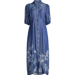 Johnny Was Jacqueline puff sleeve midi shirtdress